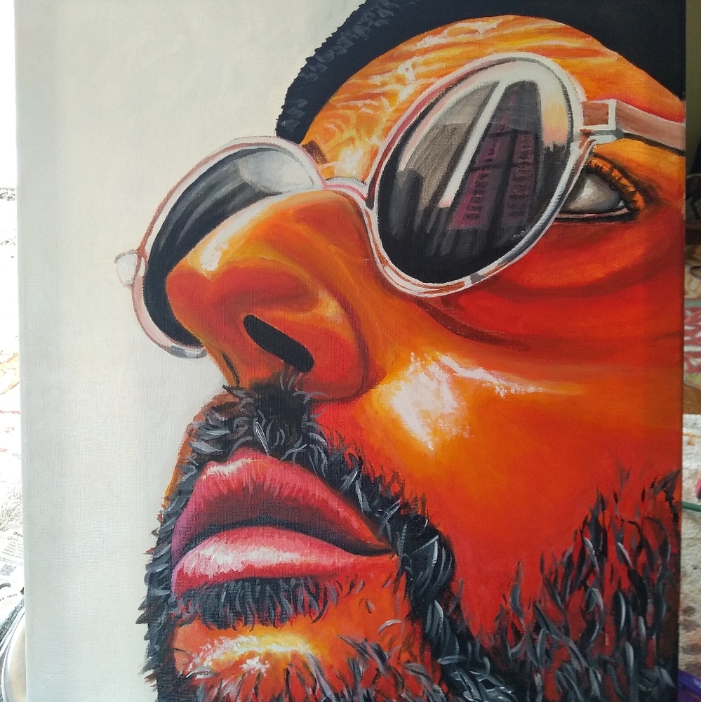 Painting original acrylic art on canvas 'Leon'